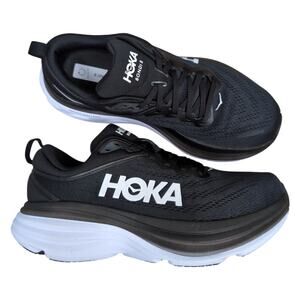 Hoka Black and White Athletic Shoes